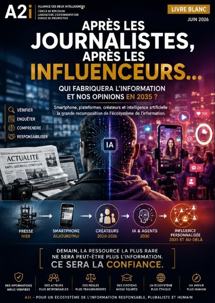 Affiche du livre blanc Après les journalistes, après les influenceurs